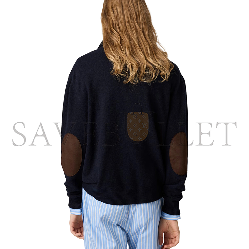 M1v M1v cashmere and leather zipper sweater mmlb75